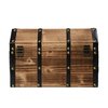 Vintiquewise Large Wooden Pirate Lockable Trunk with Lion Rings QI003038L